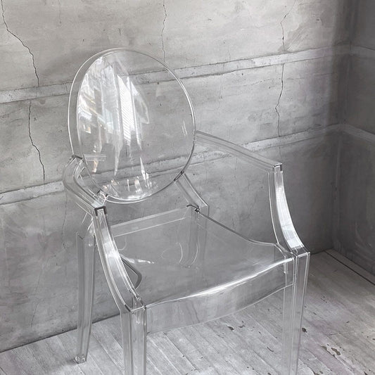 カルテル Kartell ルイゴースト LouisGhost アームチェア クリスタル スタッキング フィリップ・スタルク Philippe Starck イタリア 現状品 ♪