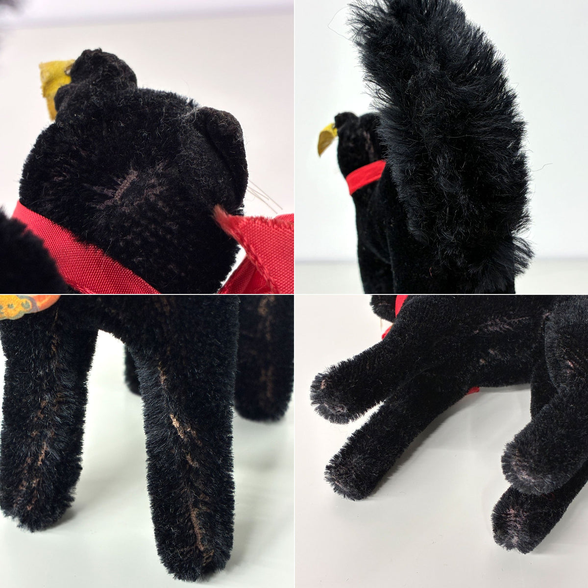 シュタイフ Steiff ブラックトムキャット Black Tom Cat 黒猫のぬいぐるみ Schwarzer Kater ドイツビンテージ ◎