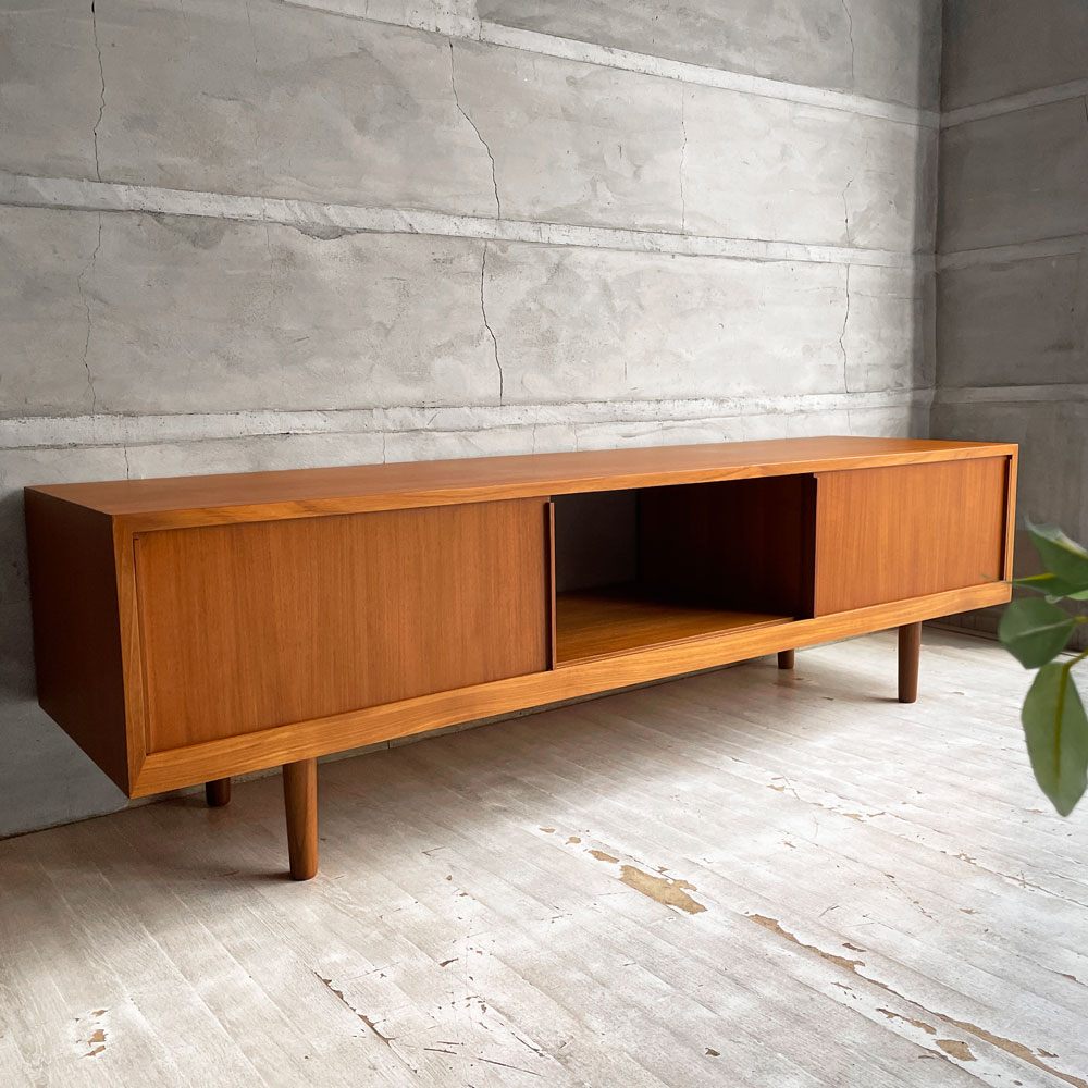 クロロス CHLOROS カットスルーワンステップ Cut Through 1step テレビボード AVボード チーク材 北欧スタイル W152cm 定価¥59,400- ♪