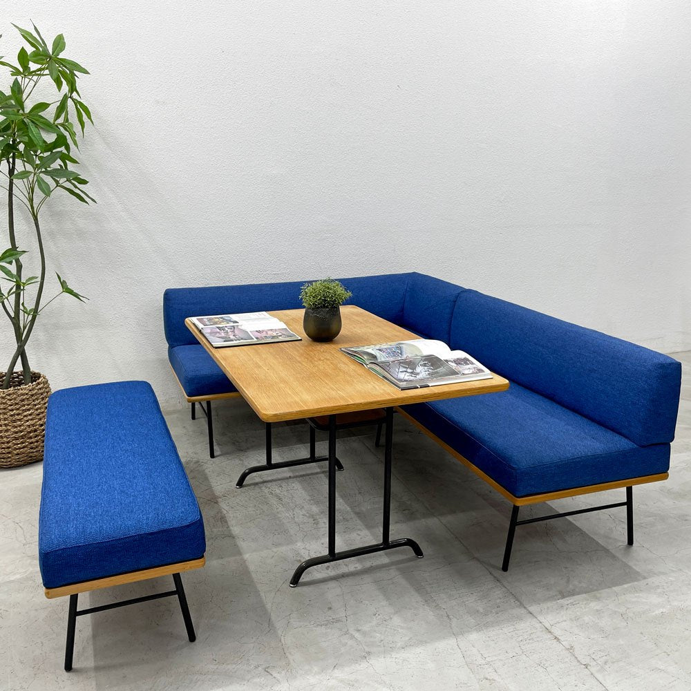 ウニコ unico ファニート ベンチ 片アームL FUNEAT bench arm-L 鉄脚 オーク材×スチールレッグ カバーリング カフェスタイル W137.5cm 定価74,580円 〓
