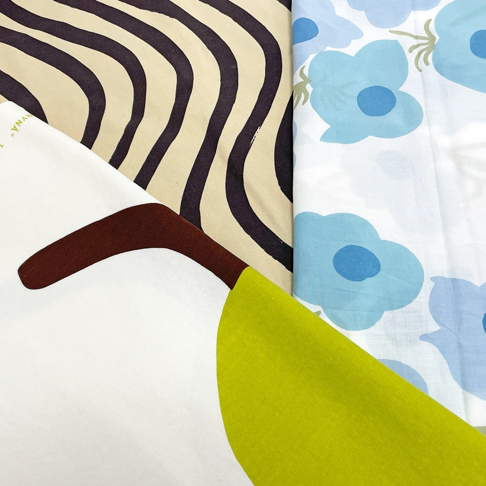 マリメッコ marimekko アネモネ ANEMONE ブルー 140×145cm ファブリック 生地 マイヤ・イソラ Maija Isola フィンランド 北欧雑貨 ●