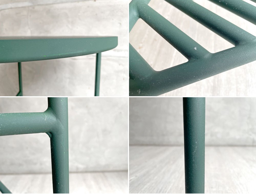 イデー IDEE リブ サークル グリーン RIB Circle Green サイドテーブル スチールレッグ リノリウム天板 定価¥52,800- ♪