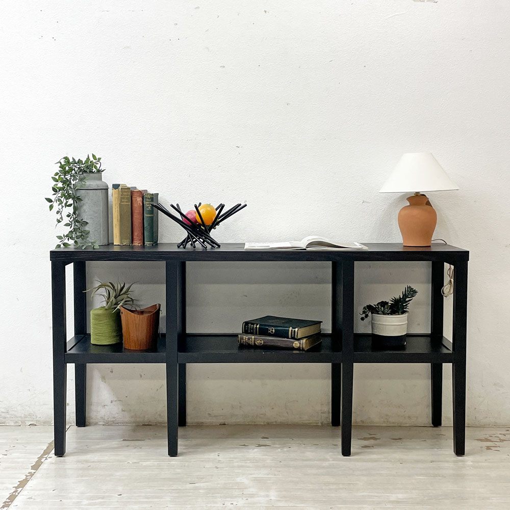 クレイト&バレル Crate&Barrel バロネット Baronet コンソールシェルフ 収納棚 W152.5cm USA 米国 モダンデザイン ●