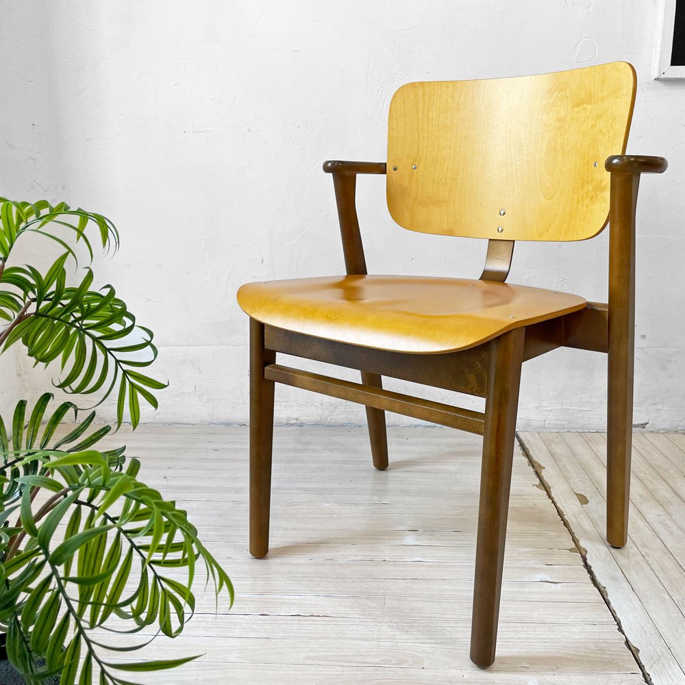アルテック artek ドムスチェア Domus Chair ダイニングチェア アームチェア バーチ材 ハニー×ウォールナットカラー スコープ SCOPE別注 イルマリ・タピオヴァーラ 北欧 フィンランド 定価¥116,600- ★
