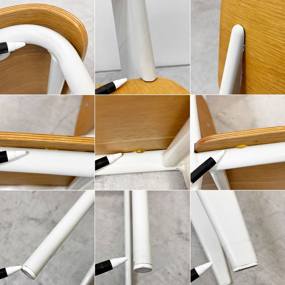 スタンダードチェア Standard chair リプロダクト ナチュラルオーク×ホワイト ジャン・プルーヴェ Jean Prouve 名作椅子 A ●