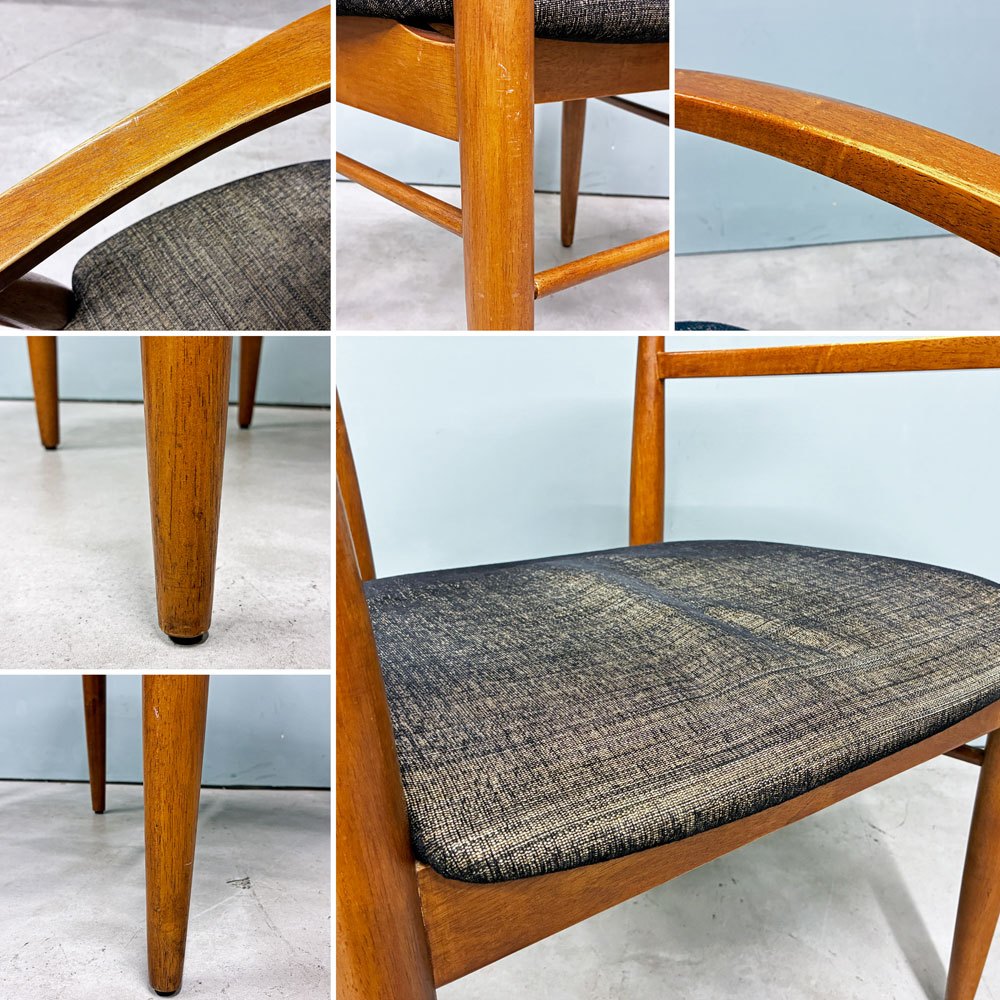 アクメファニチャー ACME Furniture トラッセル アームチェア TRESTLES ARM CHAIR ダイニングチェア ウォールナット ファブリックシート USビンテージスタイル 現状品 B ◎
