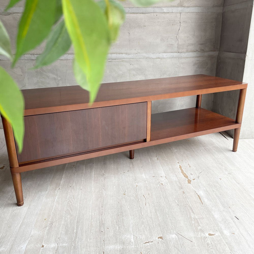カリモク60+ karimoku60+ TVボード AVボード ラバートリー材 ウォールナットカラー W120cm レトロモダン 定価¥70,950- 廃番 ♪