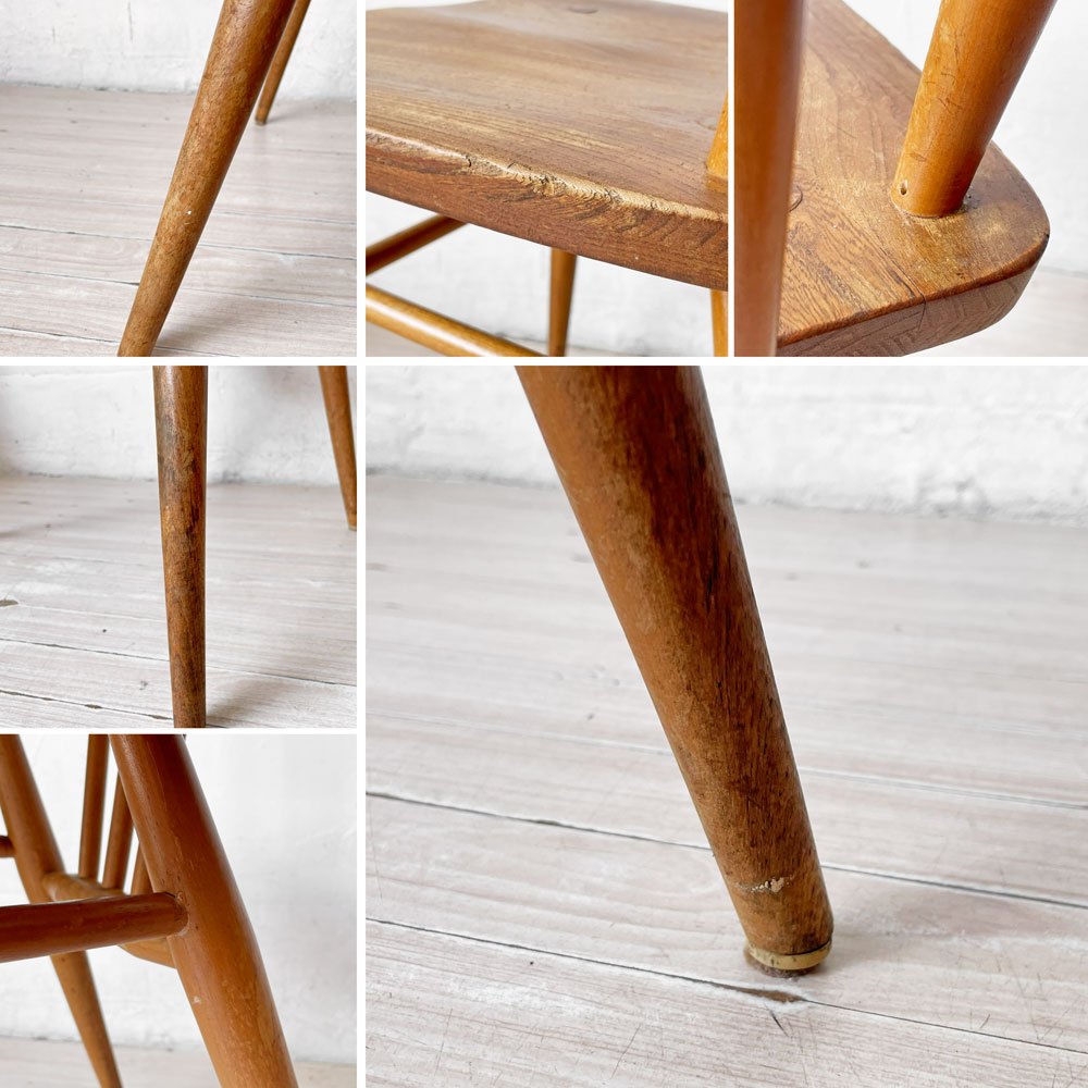 アーコール Ercol スティックバックチェア スピンドルチェア エルム材 UKビンテージ Vintage 英国家具 ★