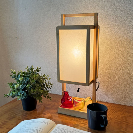 らんぱだ Lampada スタンドライト テーブルランプ 行灯 A520 仁 jin 国産檜材 雲竜紙 ジャパンディスタイル 保管品 箱付き 定価¥29,150- ◇