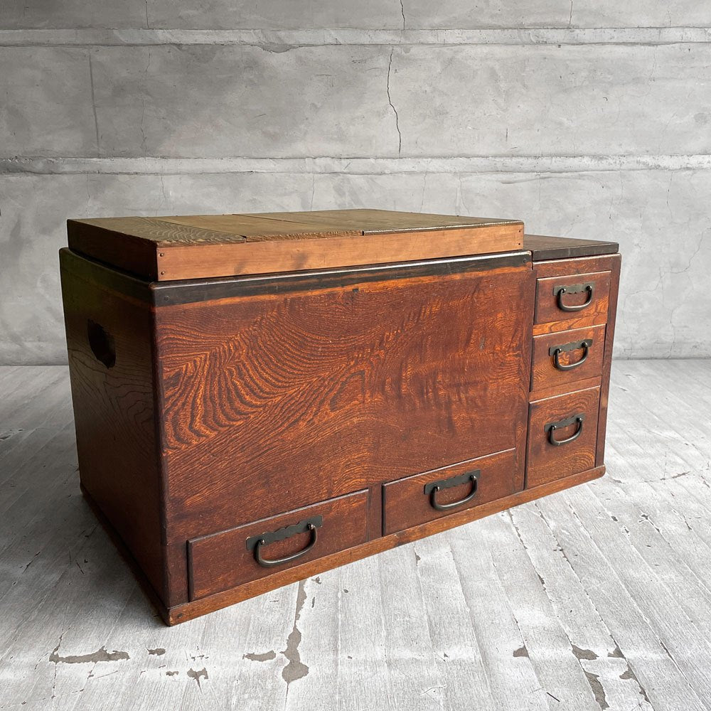 ス*ト様 木製長火鉢 伝統工芸 レトロ アンティーク 古民具　家具　日本伝統 ジャパンビンテージ Japan Vintage 火鉢 関東火鉢 江戸長火鉢 欅杢