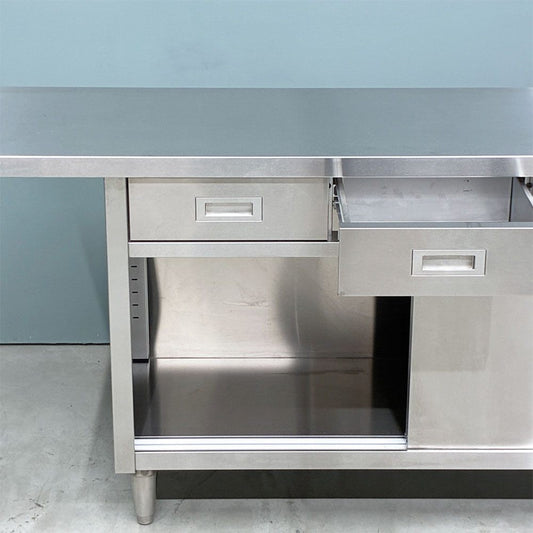 シンコー SINKO ステンレス キッチンキャビネット カウンターテーブル 作業台 引き出し付 引戸収納 W120cm ◎