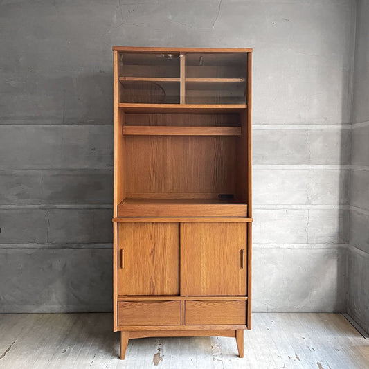 ウニコ unico シグネ SIGNE キッチンボード カップボード 食器棚 オーク材 W80cm 旧モデル 脚付 ナチュラルスタイル 定価¥127,740- ♪