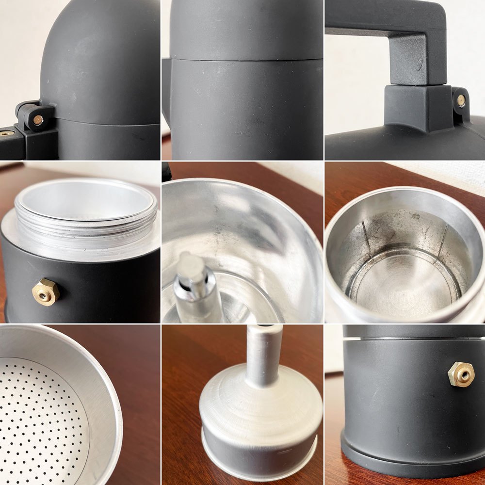 アレッシィ ALESSI ラ・クーポラ La cupola エスプレッソコーヒーメーカー 3カップ用 ブラック アルド・ロッシ Aldo Rossi イタリア 未使用保管品 ◎