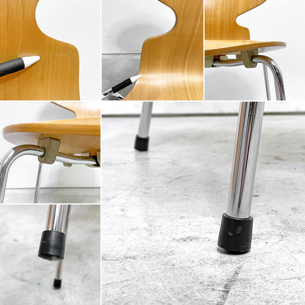 フリッツハンセン Fritz Hansen 3101 アリンコチェア アントチェア 4本脚 ナチュラルビーチ ラッカー仕上げ アルネ・ヤコブセン D ●