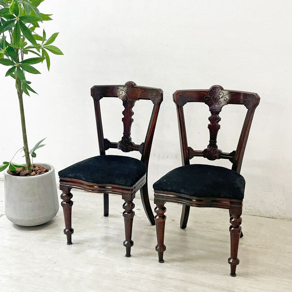 UKアンティーク ジェームズライリー JAMES REILLY作 マホガニー材 ダイニングチェア カイトマーク有 推定1800年代後半製造品 英国家具 ロイズアンティークス Lloyd's Antiques 購入品 B ●