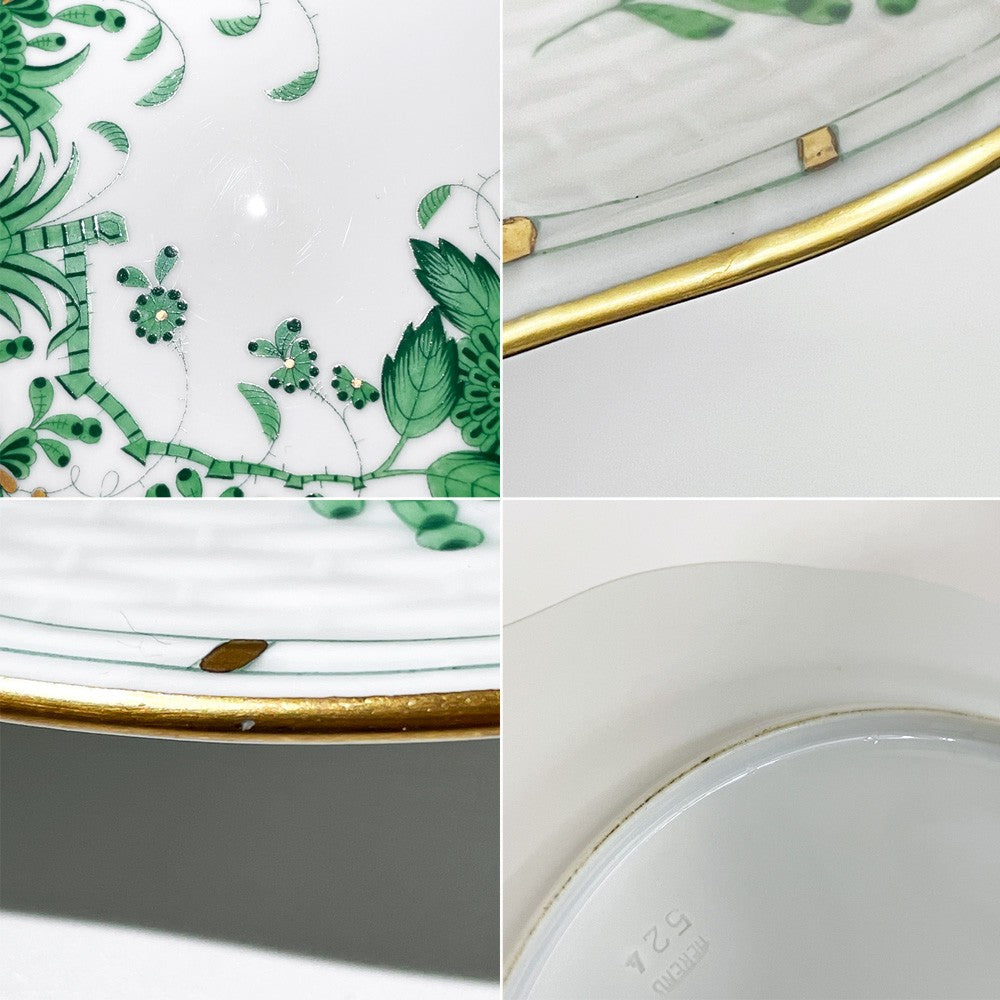 ヘレンド HEREND HVNGARY インドの華 プレート 5枚セット Φ25cm ハンドペイント 白磁食器 ハンガリー A ●