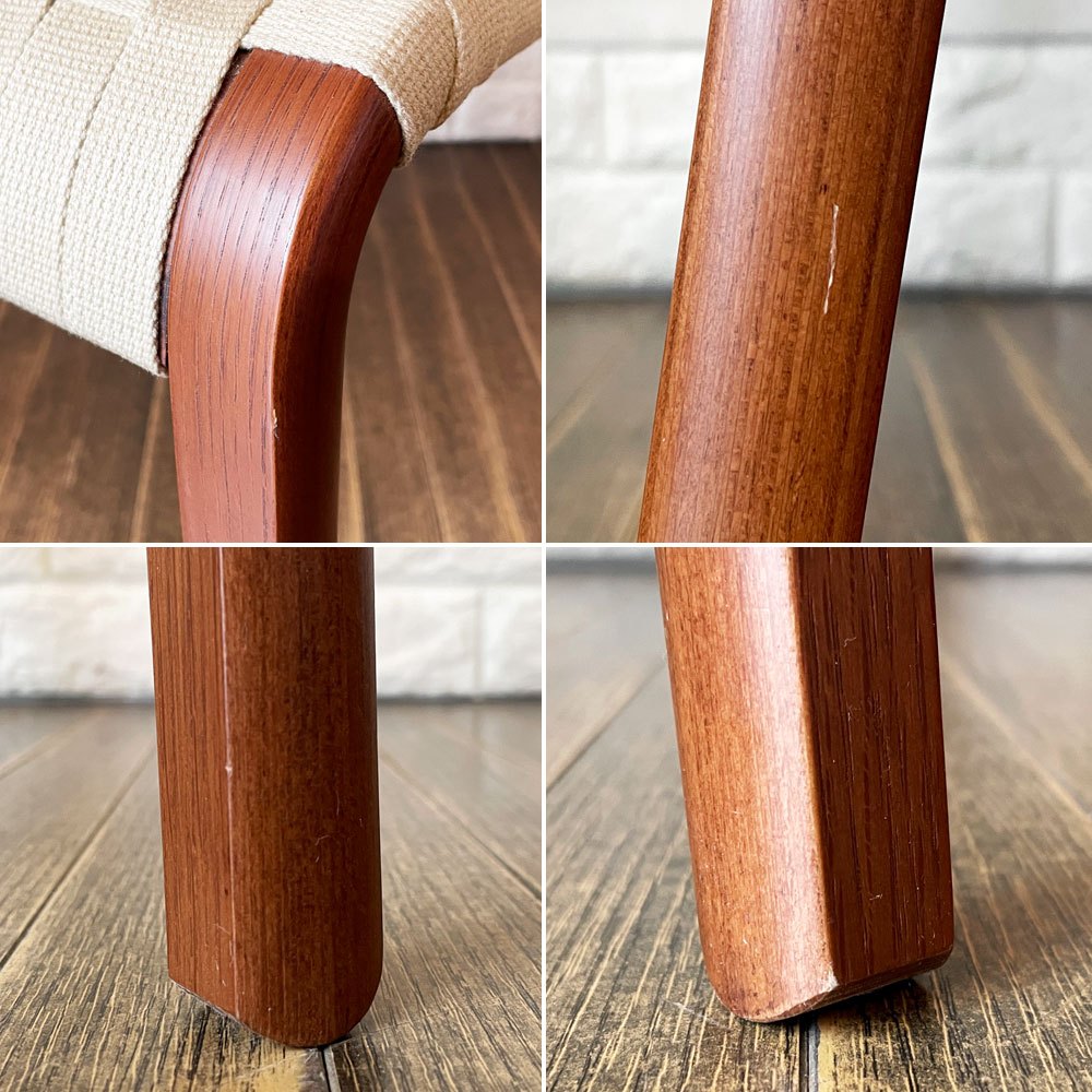 アルフレックス arflex エヌティースリム NT SLIM ダイニングチェア アームレス 布テープ × オーク材 ダークウォールナット色 川上元美 定価¥94,600- B ◎