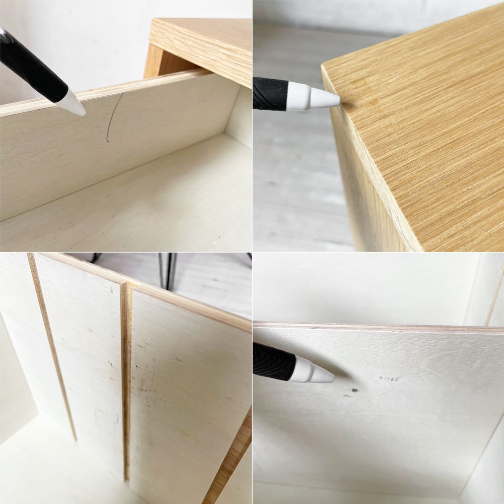 無印良品 MUJI オーク無垢材 デスクワゴン 袖机 ナチュラル キャスター ワゴン 下段仕切り板付 ★