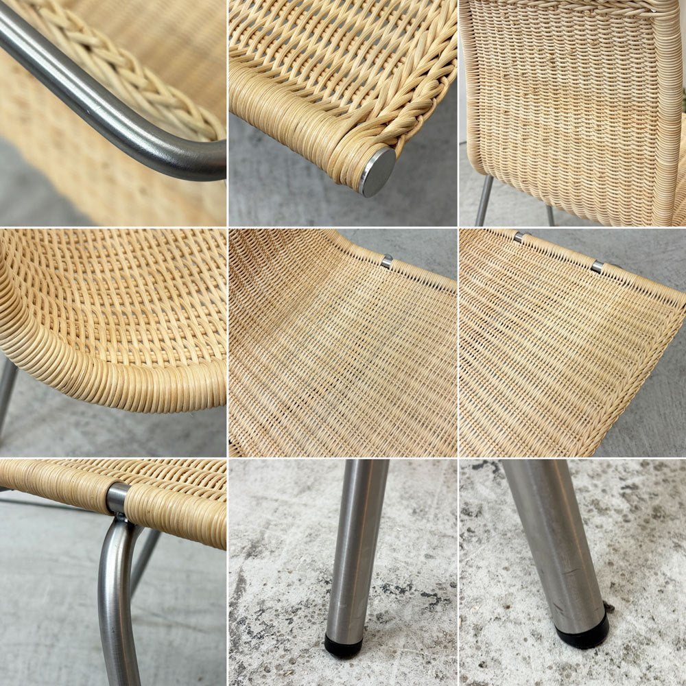 カールハンセン&サン Carl Hansen & Son PK1 ダイニングチェア スタッキングチェア ラタン 籐 スチール ポール・ケアホルム Poul Kjaerholm 北欧 デンマーク モダン 廃番希少 B ●