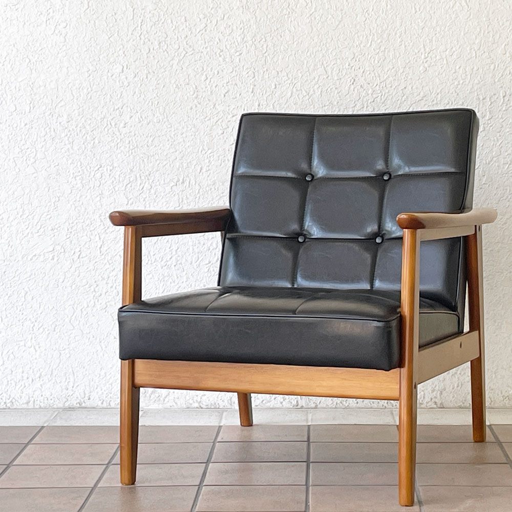 カリモク60 　Kチェア　ブラック　1人掛けソファ　ミッドセンチュリー カリモク60 karimoku60 Kチェア 1シーター ソファ スタンダード