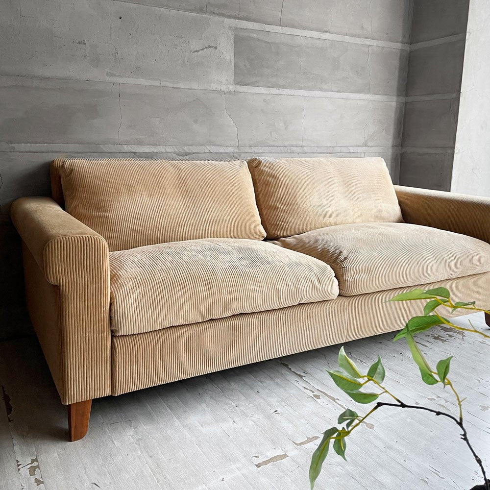 トラックファニチャー TRUCK FURNITURE FKソファ FK SOFA 3シーター 3人掛け F-22 マスタードコーデュロイ 希少廃番生地 フェザークッション 参考定価¥534,600-