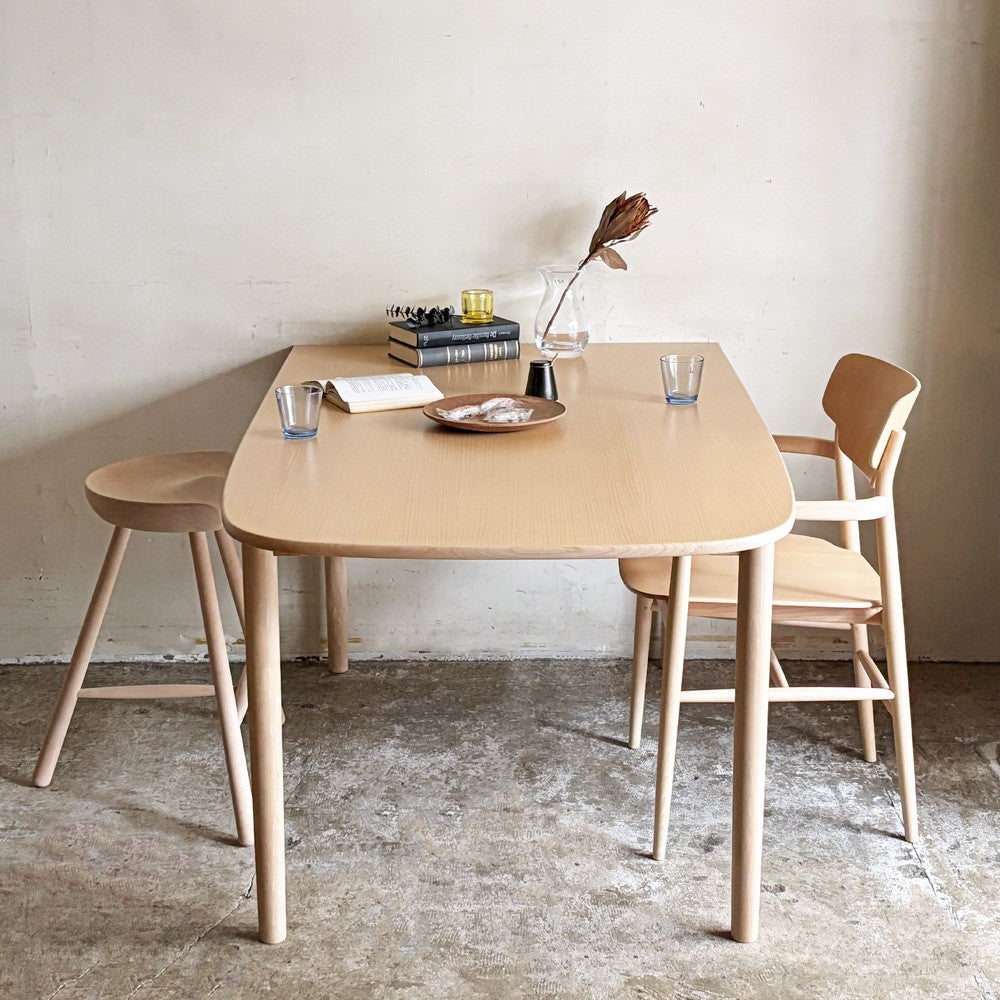 アクタス ACTUS × マルニ木工 MARUNI × 深澤直人 アオヤマ AOYAMA ダイニングテーブル ビーチ材 半楕円型 W150cm ナチュラル オーダー品 ■