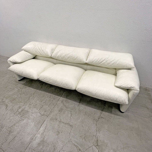 カッシーナイクスシー Cassina ixc. 675-3P マラルンガ MARALUNGA 3Pソファ 3人掛け W235cm 本革 ホワイト ヴィコ・マジストレッティ 定価¥2,629,000- 〓