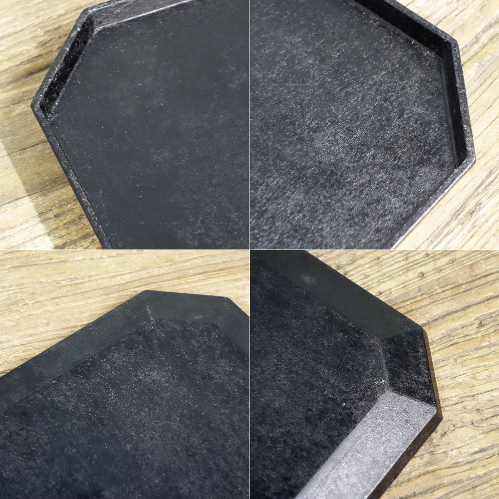 蝶野秀紀 和紙貼八角盆 漆器 31cm スクエアトレイ 現代作家 A ◎