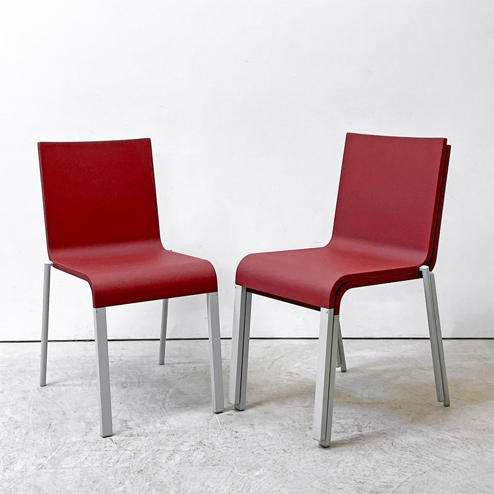 ヴィトラ vitra. ゼロスリー .03 ダイニングチェア スタッキングチェア マールテン・ヴァン・セーヴェレン Maarten Van Severen レッド B ●