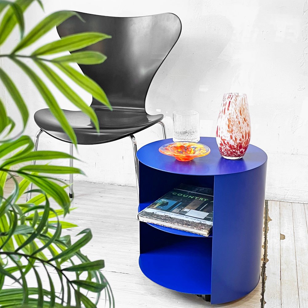 ヘム HEM ハイドサイドテーブル HIDE SIDE TABLE ストレージボックス スチール ウルトラマリンブルー Karoline Fesser スウェーデン モダン ★
