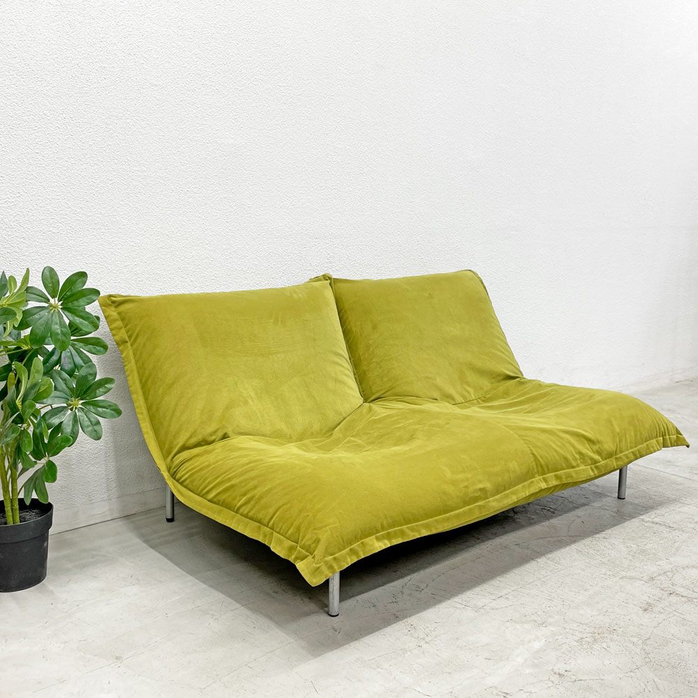 リーンロゼ ligne roset カラン CALIN 2シーターソファ ファブリック カバーリング アームレス スチールレッグ 定価約330,000円 〓