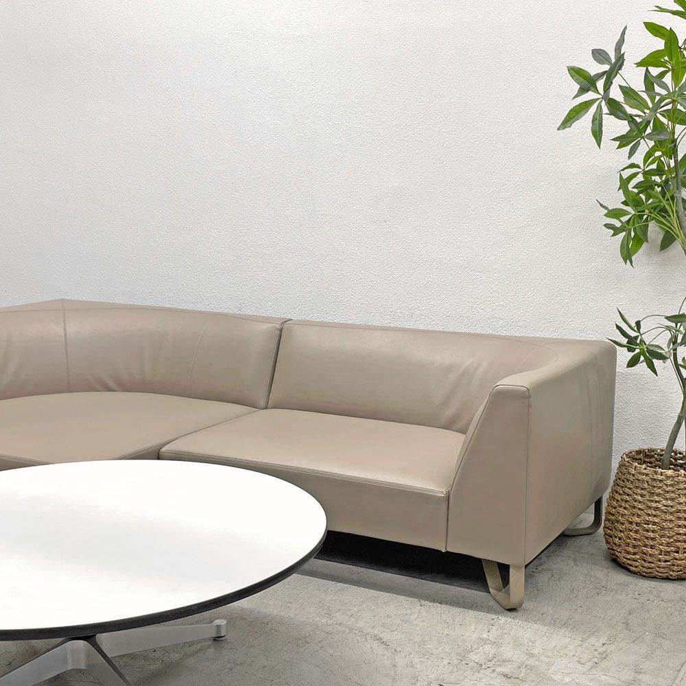 アルフレックス arflex ヴァスカ VASCA カウチソファ 125DL ディープ左アーム+130R 右アーム システムソファ PVCレザー カバーリング 参考価格約73万 〓