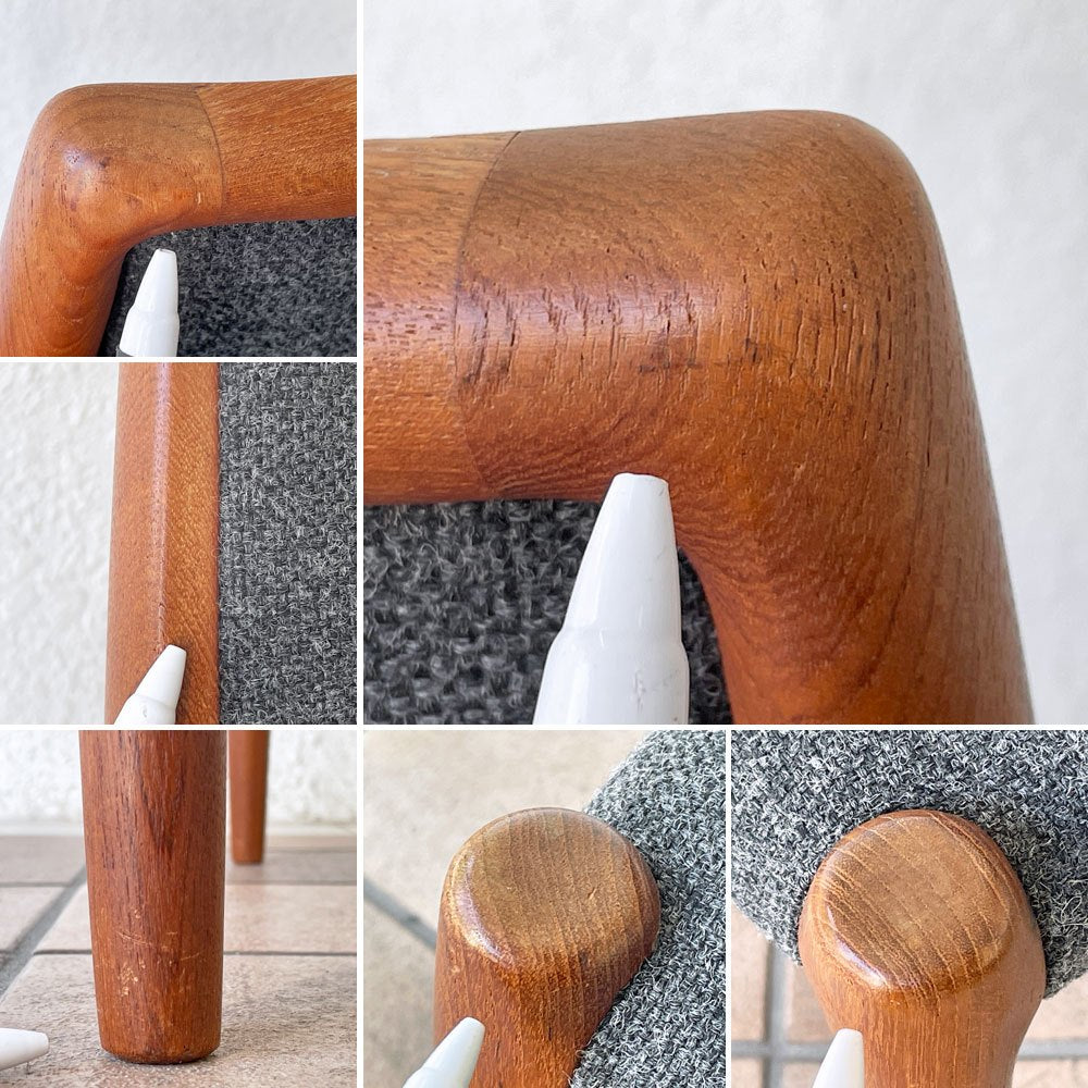 JLモラー J.L.Moller Model No.80 チーク材 ダイニングチェア ファブリック ニールス・O・モラー デンマーク 北欧家具 B ◇