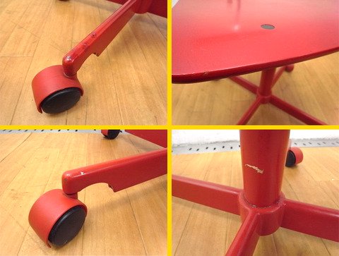 デンマーク ◇ Kettel&Villadsen 初期型 『 KEVI Desk Chair / ケヴィ デスクチェア 』 4本脚 レッド