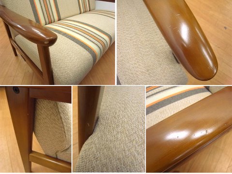 ● karimoku60 カリモク60 希少ストライプ Kチェア 2シーター
