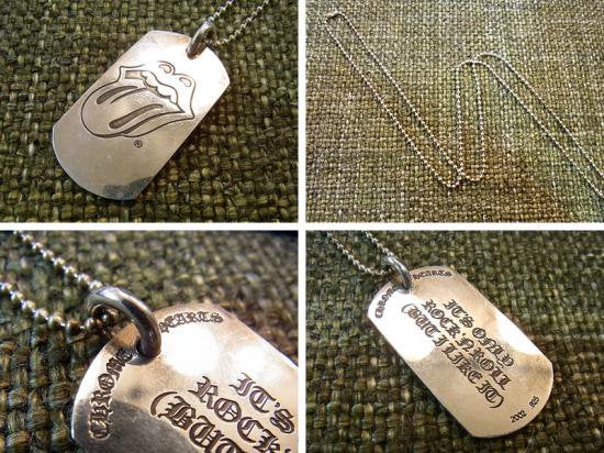 ◇ CHROME HEARTS ( クロムハーツ ) × The Rolling Stones ( ローリングストーンズ ) Silver Pendant 『 DOG TAG " L/T " 』