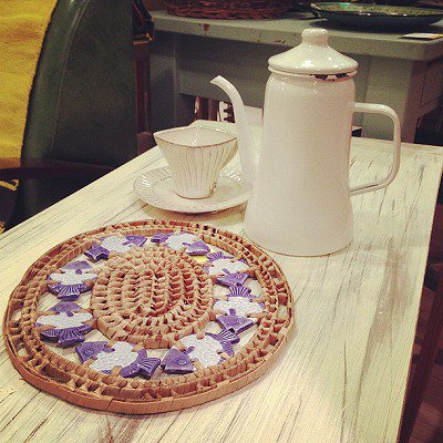 ☆White Paint Wood × Steel Reg Remake Table