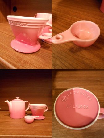 ◎Le Creuset ル クルーゼ グランドティーポット&コーヒードリッパーセット 廃番 ローズクォーツ