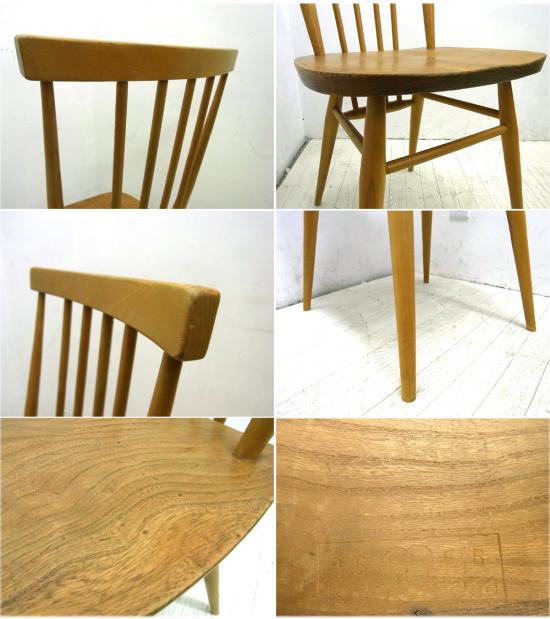 ■ UKビンテージ Ercol / アーコール ハイスティックバックチェア エルム&ブナ無垢材