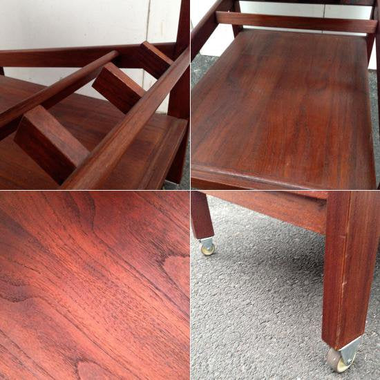 70's DENMARK ★ Vintage Teak Wood Wagon Table ★ 70年代 ヴィンテージ デンマーク製 チークウッド ワゴンテーブル / トローリーワゴン
