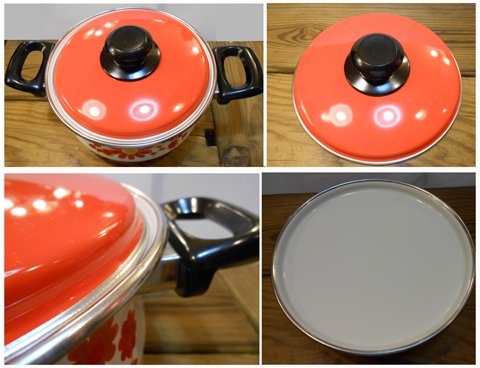 ◎Sanko Ware(サンコーウェア)/ ホーロー両手鍋 デッドストック品
