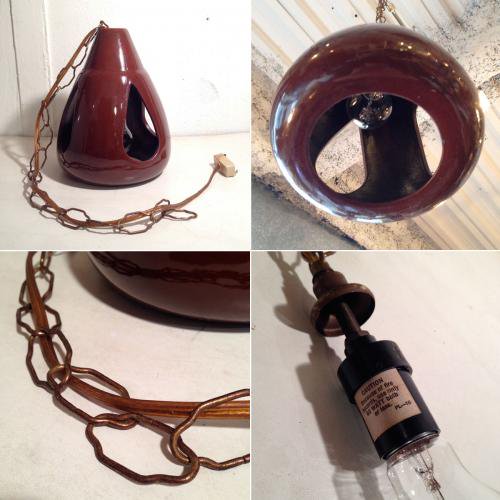 ★60'S USA Vintage Ceramic Shade Hanging & Pendant Lamp / 60年代 USA ヴィンテージ セラミックシェード ハンギング&ペンダントランプ