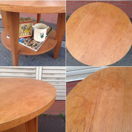 ◎unico (ウニコ) CORSO Round Cafe Table / ウニコ コルソ ラウンドカフェテーブル 希少 廃番モデル オーク材 トップダメージ有