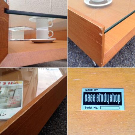 ◎"case study shop" Original Glass × Wood Frame Center Table / ケーススタディーショップ オリジナル ガラス×ウッド センターテーブル