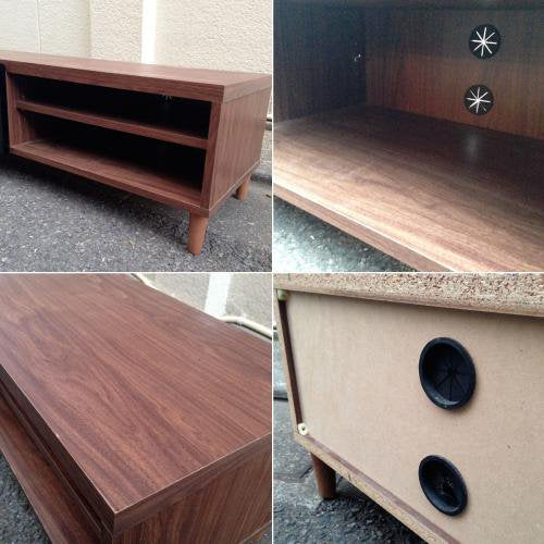 ◎”B-COMPANY(ビーカンパニー)”ウォルナットプリント シンプルモダンデザインAVボード / Walnut Print Simple Modern Design AV Board