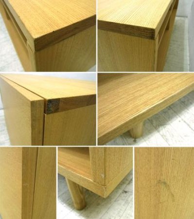 ■廃盤 無印良品 スライドパネル タモ材 AVボード 丸脚