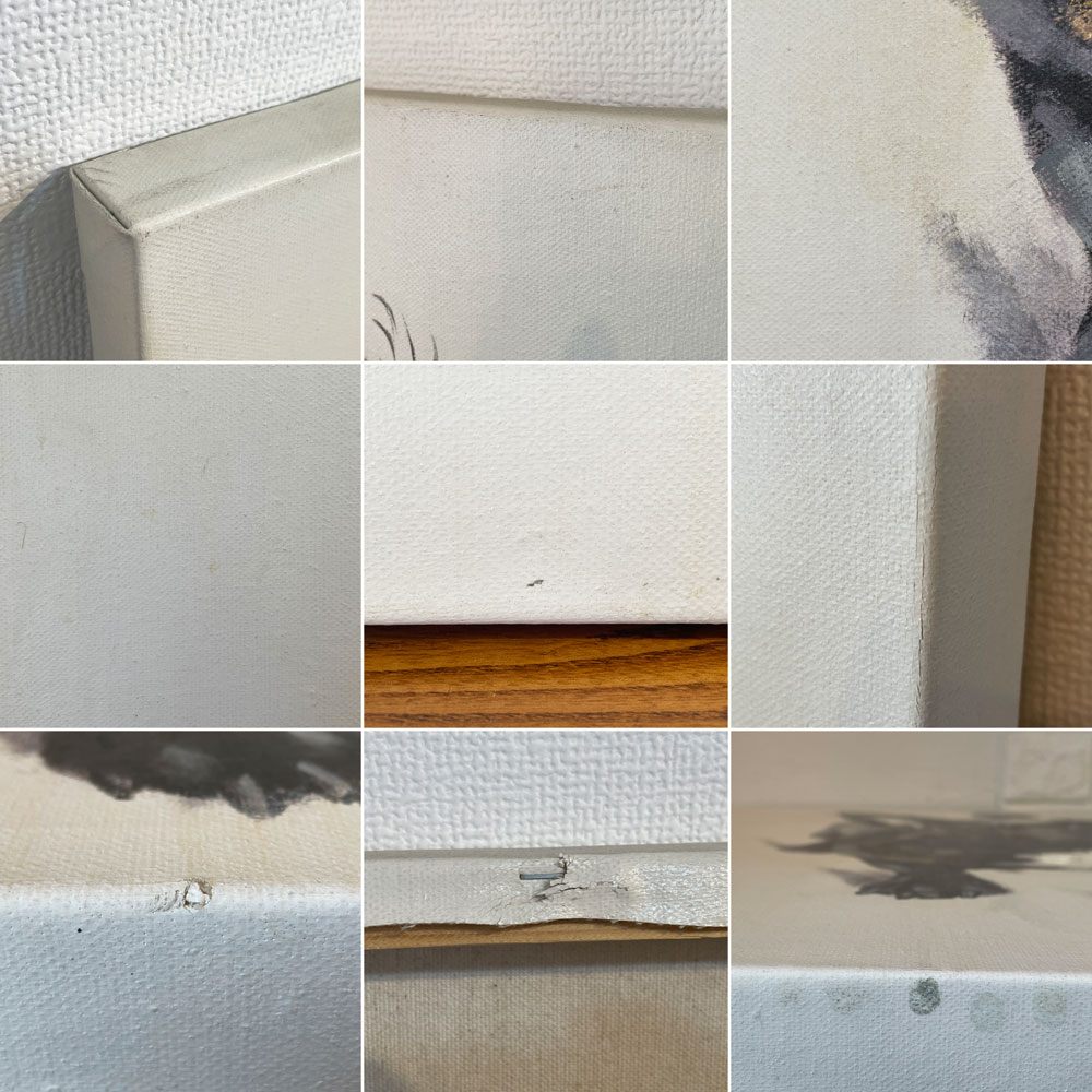 リビングハウス LIVING HOUSE アートペイント 見上げるフレンチブルドッグ 犬 60x60cm キャンバス画 壁掛けインテリア ◎