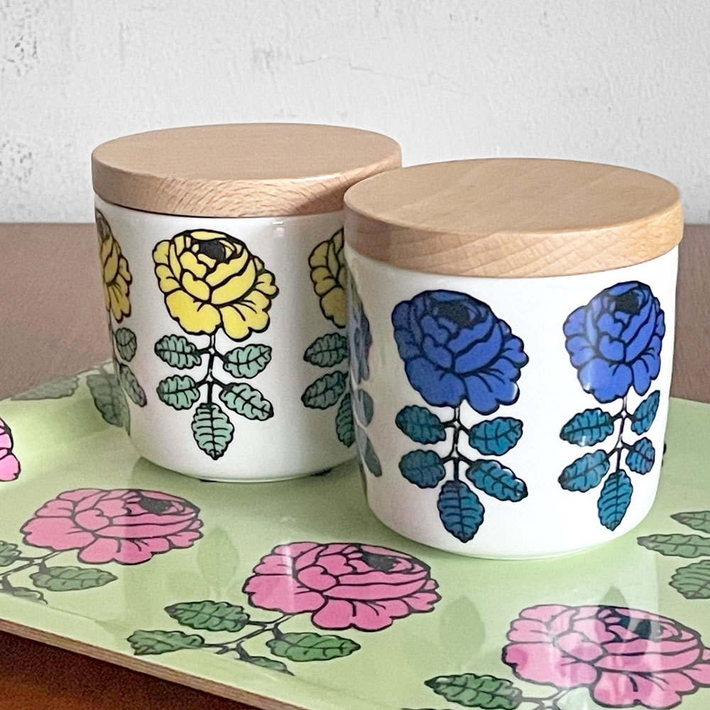 マリメッコ marimekko ヴィヒキルース VIHKIRUUSU ラテマグ ブルー 廃番カラー 木蓋付き マイヤ・イソラ Maija Sofia Isola 北欧食器 廃番 ■