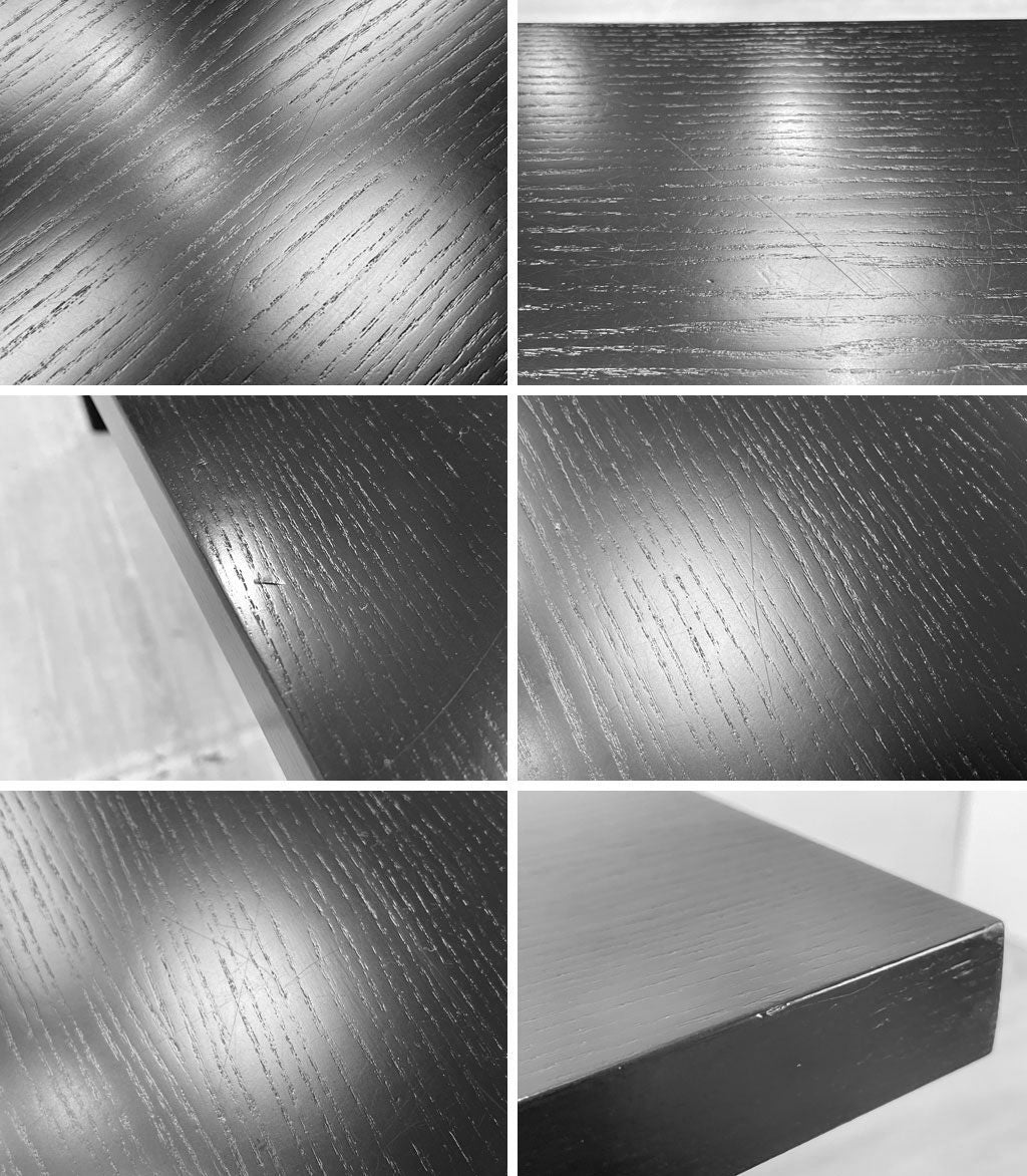 カッシーナ Cassina LC6 ダイニングテーブル オーク材天板 W225×D85cm ブラック ル・コルビジェ 名作家具 ●