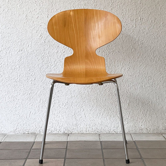 フリッツハンセン Fritz Hansen アントチェア 4本脚 ナチュラルビーチ ラッカー アルネ・ヤコブセン 北欧家具 E ◇